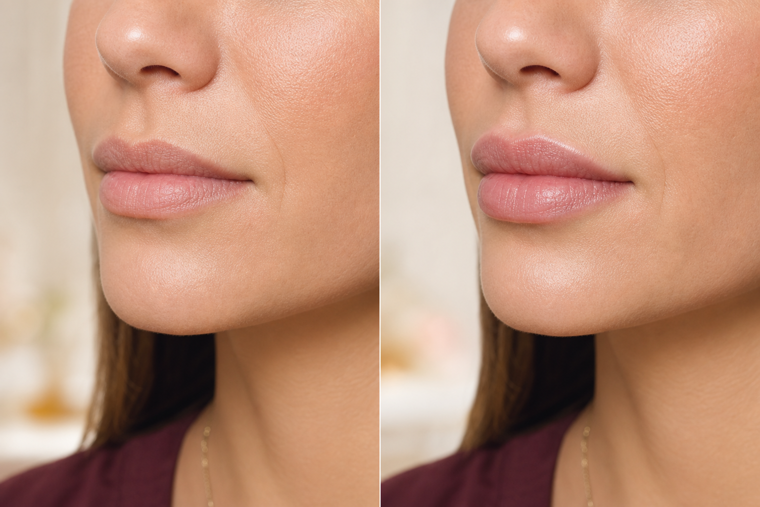 Natural dermal filler before and after result