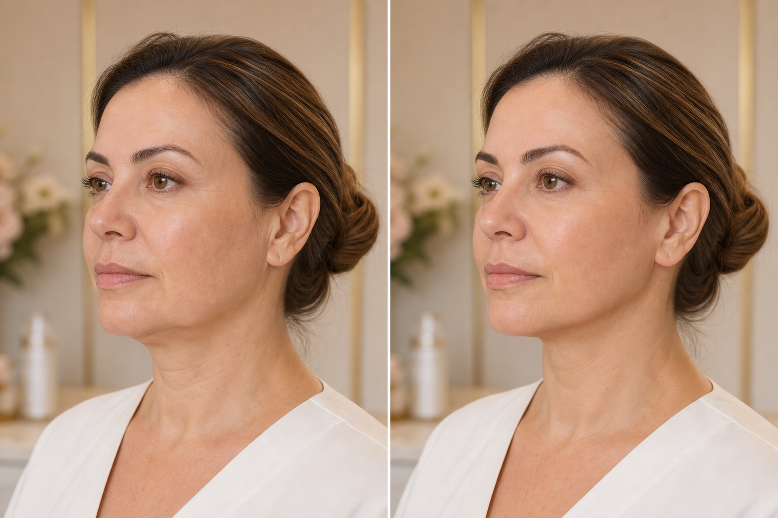 Natural PDO thread lift before and after result